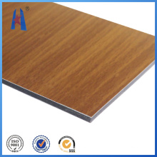 Materiales decorativos de recubrimiento de pared Panel de aluminio compuesto de madera